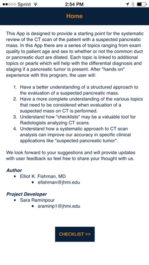 CTisus Pancreatic Mass Checklist