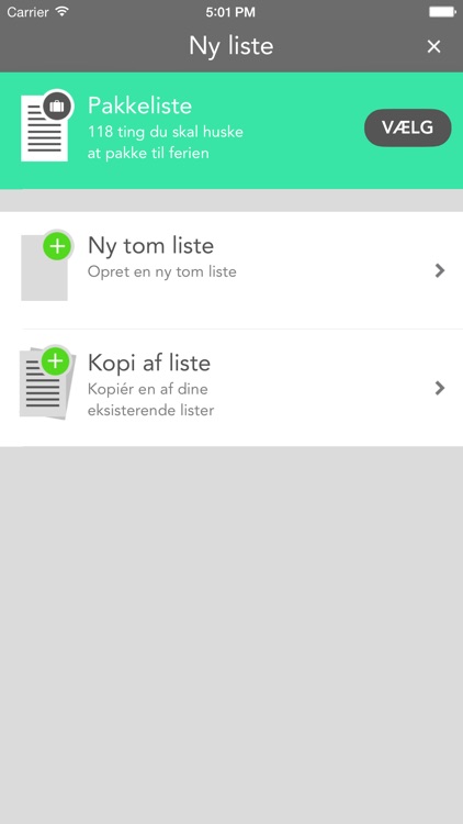 Pakkeliste screenshot-3