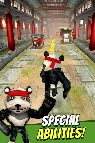 Cartoon Panda Run - Free Bamboo Jungle Pandas Racing Dash Game For Kids screenshot 3