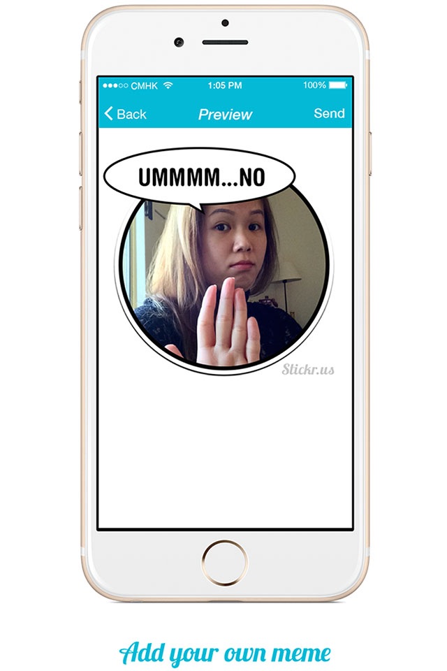 Stickr! - Send fun selfie expressions as stickers to friends screenshot 2