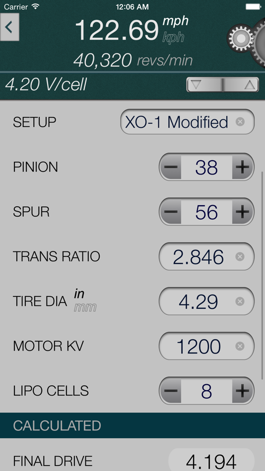 #2. Gear Speed - Brushless RC Speed Calculator (iOS) Podle: Ultra Software Solutions, LLC