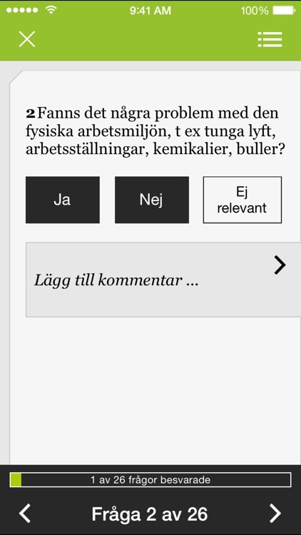 Checklistor om arbetsmiljö