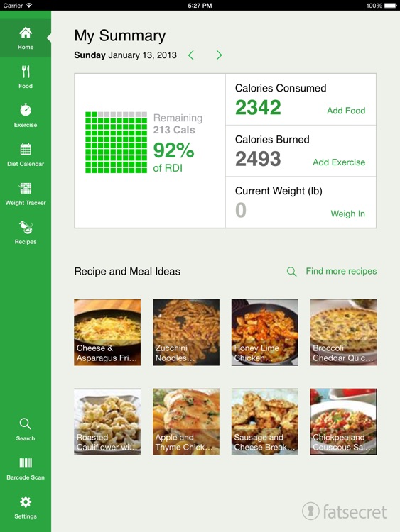 Calorie Counter by FatSecret for iPad