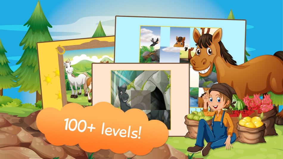 Kids Sliding Puzzle Horses free - 1.1 - (iOS)