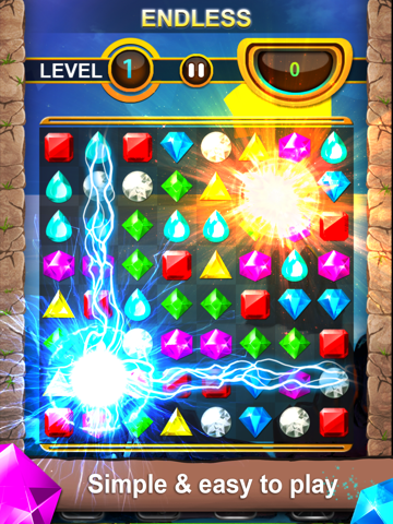 Jewels Quest - Classic Match-3 Puzzle Game iPad screenshot