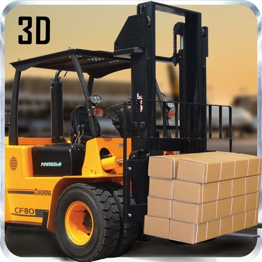 Construction Forklift Crane Driver 3D Simulator Icon
