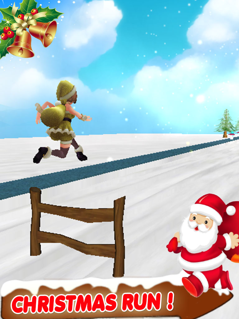 Christmas Santa Surfer-Ice Adventure Run 3D screenshot 10