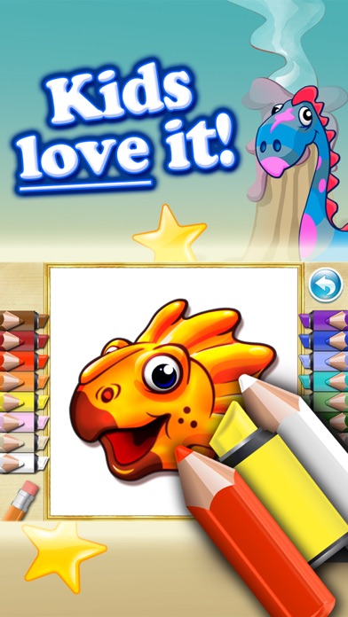 Screenshot #1 pour Livres à colorier pour les bambins HD - Colorier dinosaures jurassiques et des animaux de l'âge de pierre