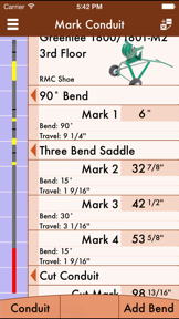 RIGID: Conduit Bending Calculator screenshot