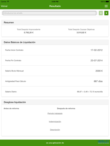 Screenshot #6 pour Cálculo de indemnización por despido