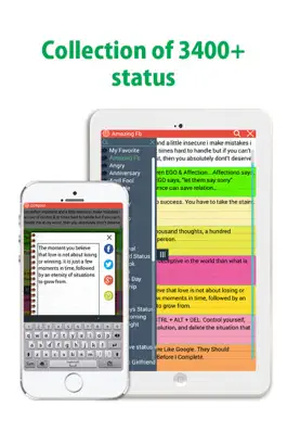 Game screenshot Status and quotes for FB, Whatsapp and Twitter, soStatus - one tap posting on social media hack