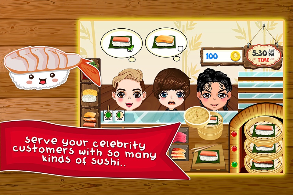 Sushi Food Maker Dash - lunch food making & mama make cooking games for girls, boys, kids screenshot 2