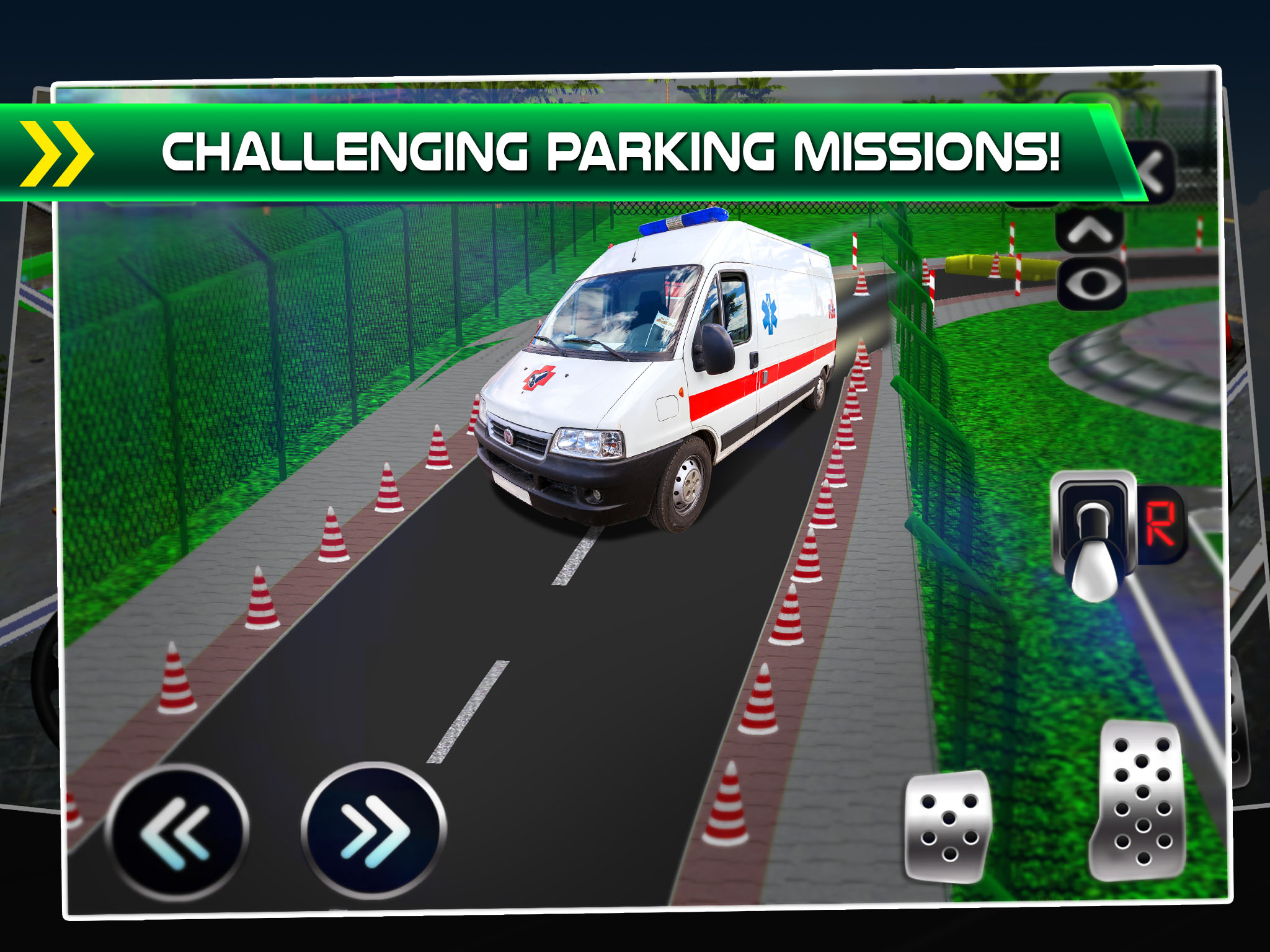 Police Emergency Car Parking Simulator - 3D Bus Driving Test & Truck Park Racing Games