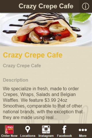 Crazy Crepe Cafe screenshot 2