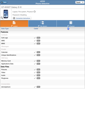UFED Phone Detective iPad screenshot 5 - Utilities app