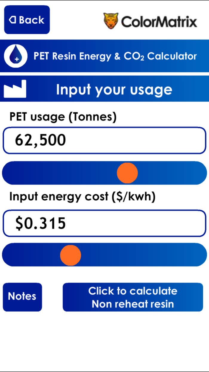 Energy and CO2 calculator for iPhone