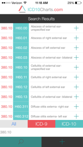 ICD-10 Charts screenshot