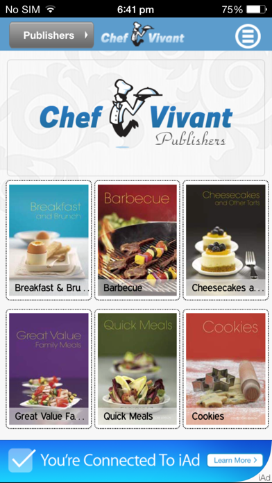 Screenshot #1 pour Chef Vivant Lite - iPhone Edition - Customizable, Interactive, Digital Cookbooks and Recipe Channels