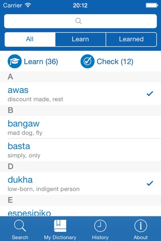 Filipino <> English Dictionary + Vocabulary trainer screenshot 3