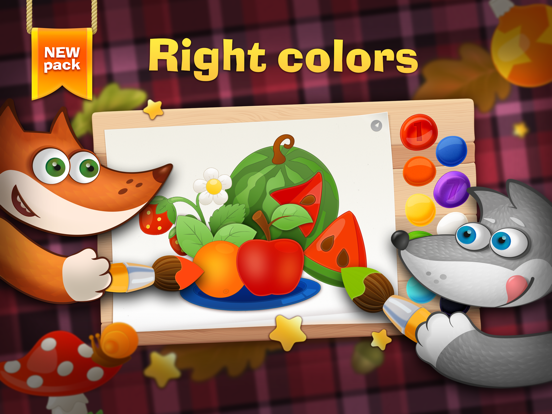 Tim the Fox - Paint - free preschool coloring game iPad screenshot