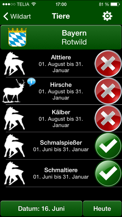 Jagdzeiten.de App Screenshot