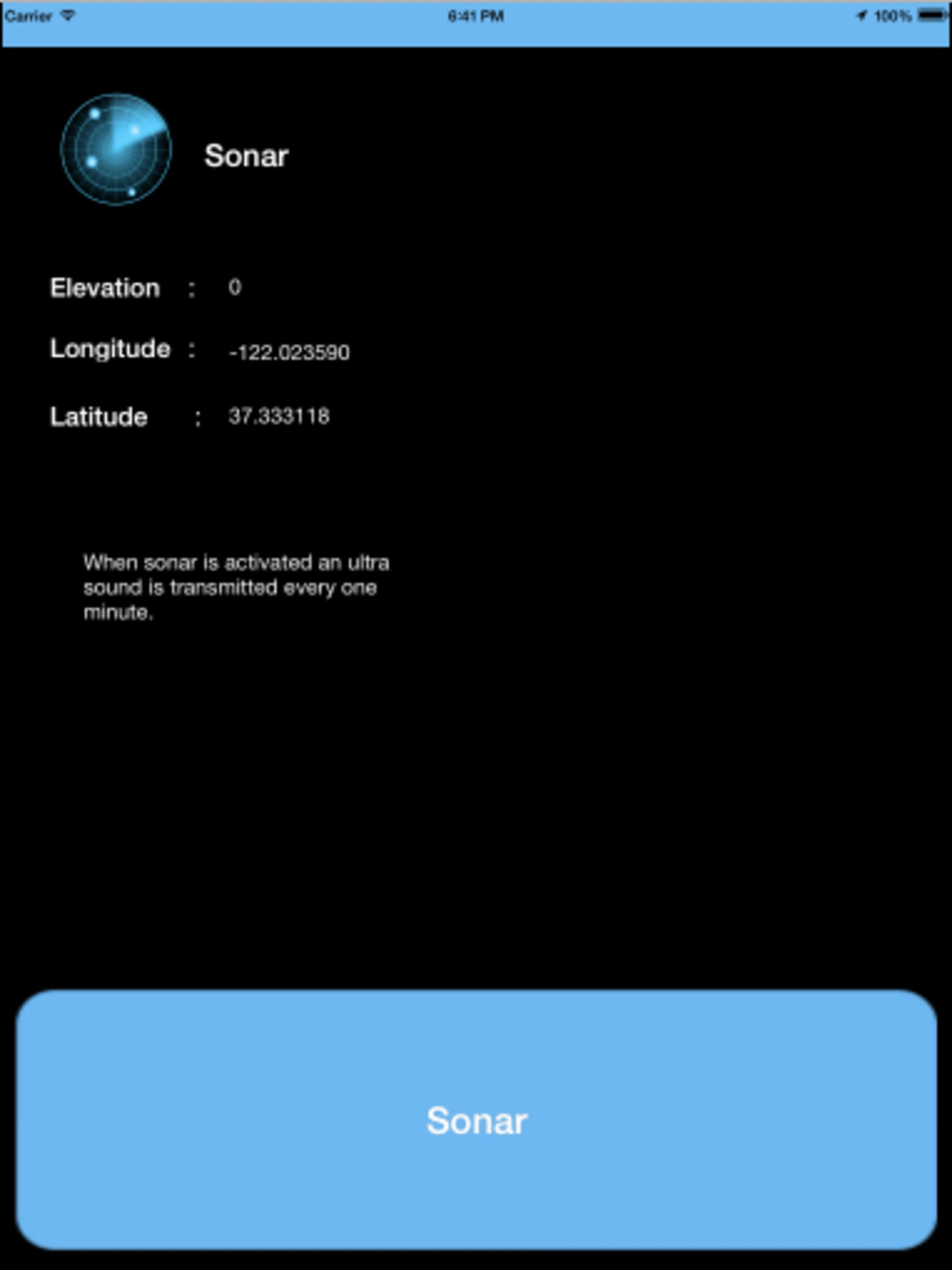 Sonar - Emergency button sending your position in morse code! screenshot 2