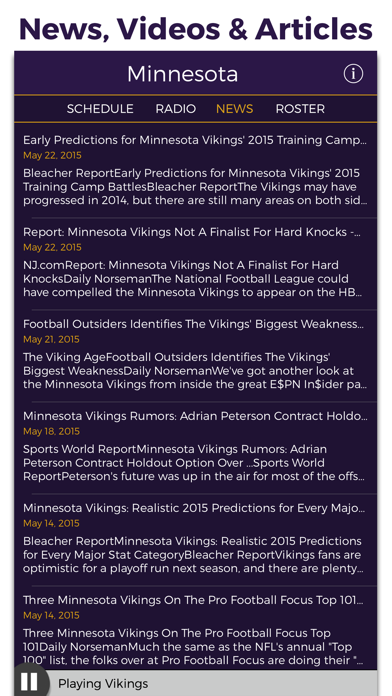 Minnesota Football Radio & Live Scores Screenshot
