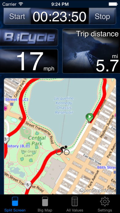 B.iCycle - GPS cycling computer for Road & Mountain Biking screenshot 1