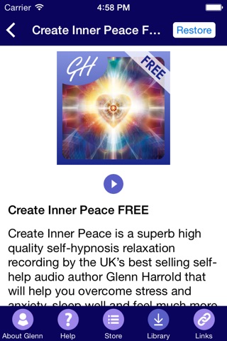 Create Inner Peace: Self-Hypnosis Relaxation by Glenn Harrold screenshot 3