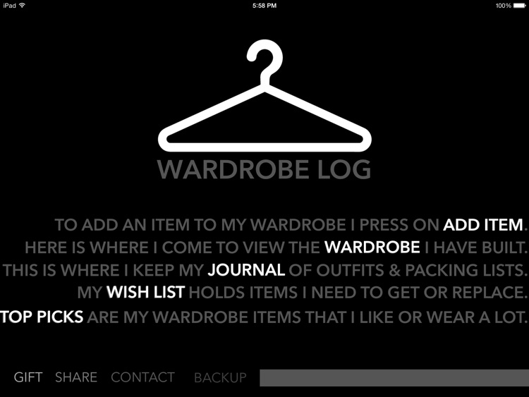 Wardrobe Log