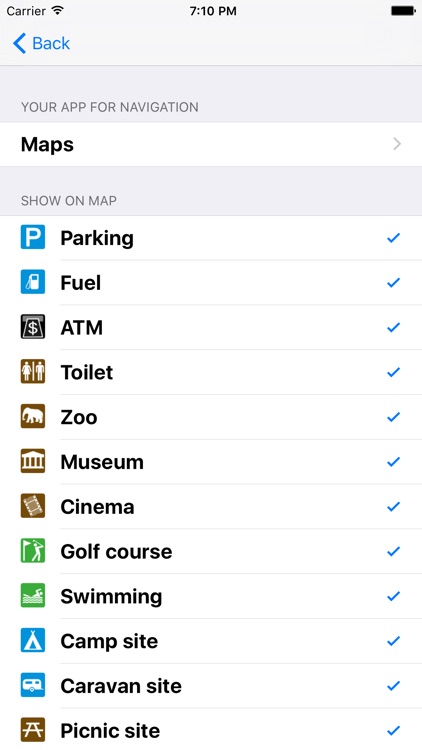 Leisuremap Norway, Camping, Golf, Swimming, Car parks, and more screenshot-4