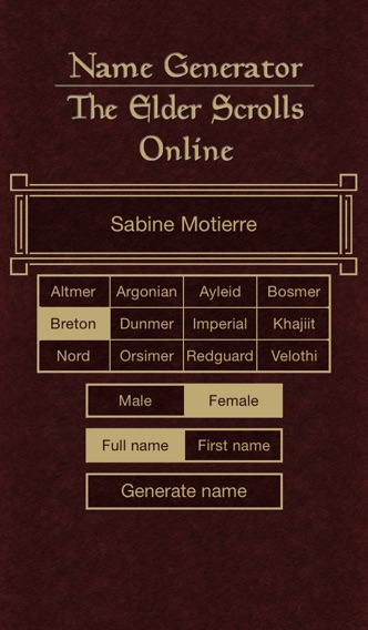 Name Generator for The Elder Scrolls Onlineのおすすめ画像2