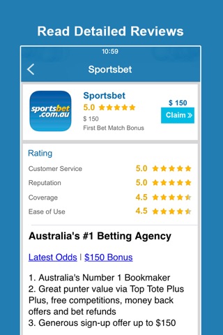 Free Bets Australia - Mobile betting app reviews &  bookmaker bonus offers screenshot 2