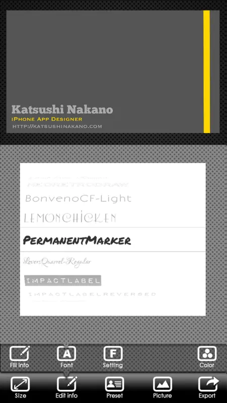 BusinessCardDesigner - Business Card Maker with AirPrint screenshot 4 of 5