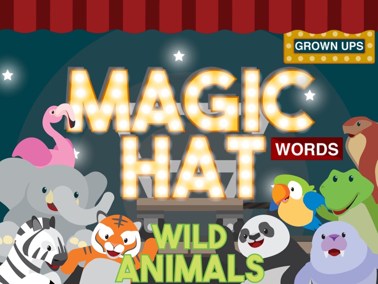 Magic Hat: Wild Animals Lite for iPad - Playing and Learning with Words and Sounds screenshot-0