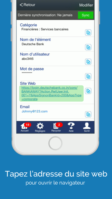 Screenshot #2 pour aMemoryJog: un gestionnaire de mots de passe gratuit et coffre-fort keeper - Une solution de stockage sûre et cryptée pour vos mots de passe.