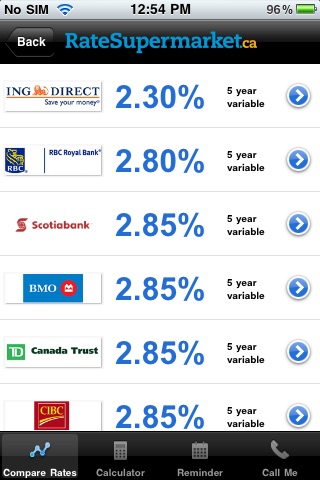 RateSupermarket.ca Compare Mortgage Rates screenshot 2