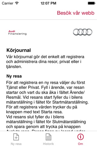 Audi Körjournal screenshot 4