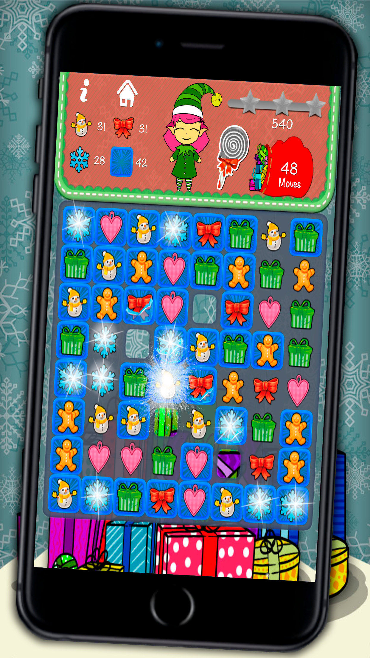 Elf’s christmas candies smash – Educational game for kids from 5 years old
