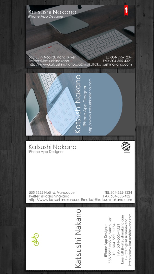 BusinessCardDesigner - Business Card Maker with AirPrint iphone screenshot 1