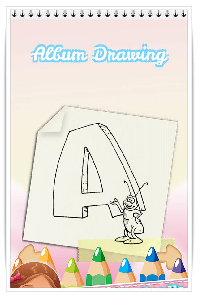 ABC Pencils Paint Draw coloring page for kids