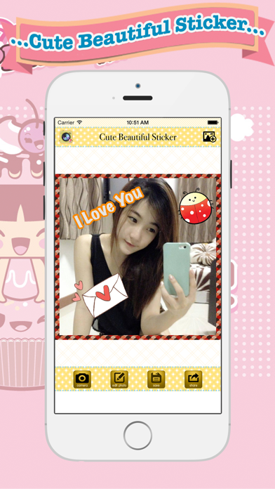 Cute Beautiful Sticker - photo editor, filters, effects, camera plus frames for your iPhone screenshot 2 - Entertainment app