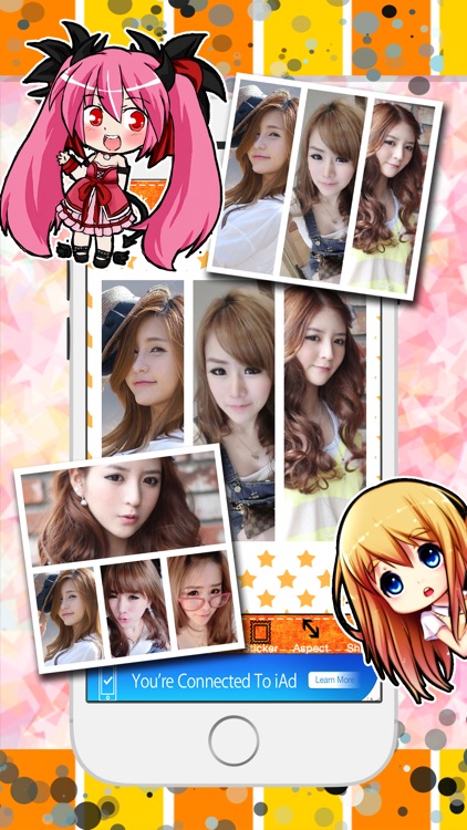 Cute Cartoon Sticker Photo Girl Frame