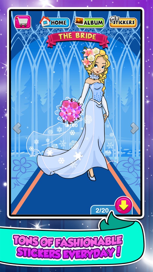 Princess Sticker Salon Game - frozen make-up wedding & dress up girl makeover! - 1.0 - (iOS)