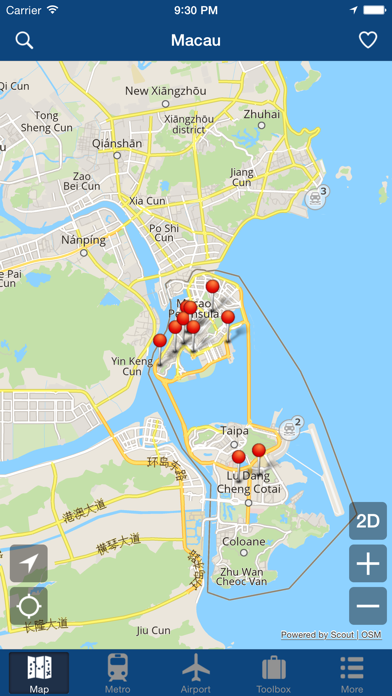 マカオオフライン地図 - シティメトロエアポート screenshot1