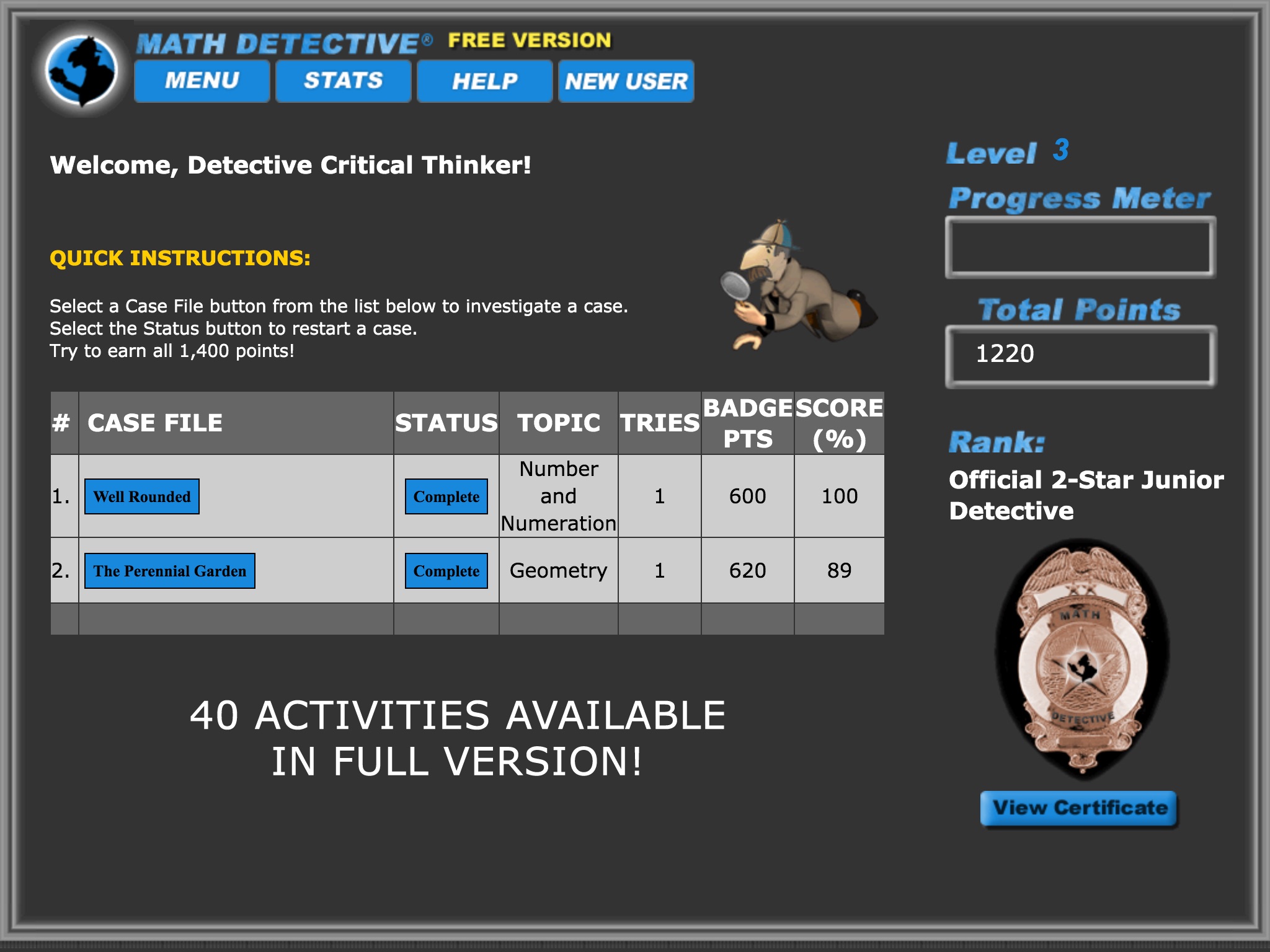 Math Detective® A1 (Free) screenshot 3