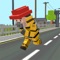 Our firefighter is hungry and he decided to go outside and eat something , but suddenly a police car start chasing him because he escape from his duty ,help the pixel blocky craft runner to run away from the police car
