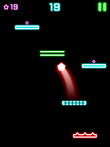 Rock Bounce jump on various types of glowing platforms iPad screenshot