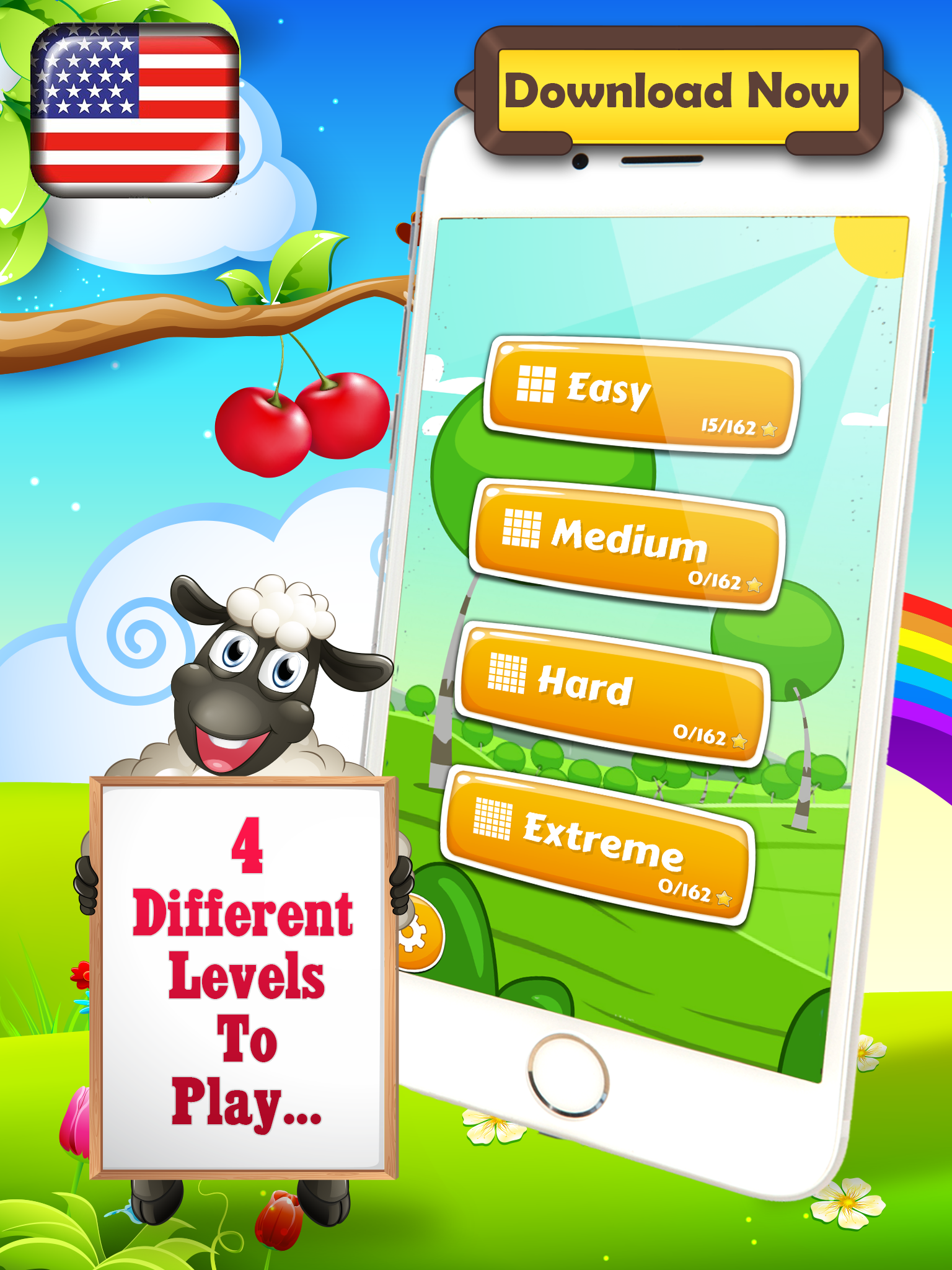 15 Puzzle Sheep Free Classic Sliding Tiles game! - Hard Version screenshot 6
