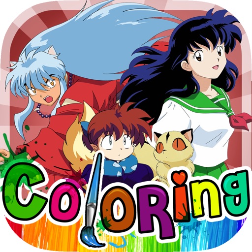 Coloring Anime & Manga Book : Painting on Photo Inuyasha Cartoon